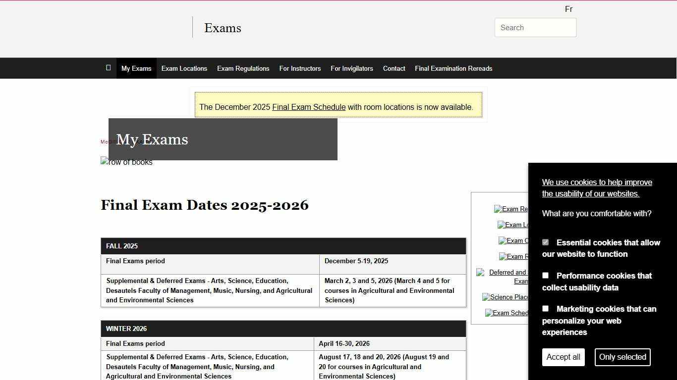 My Exams Exams - McGill University